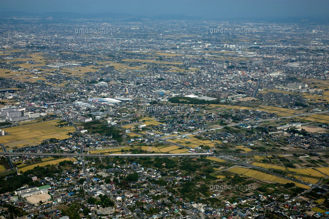 稲沢市周辺の住宅地を望む風景